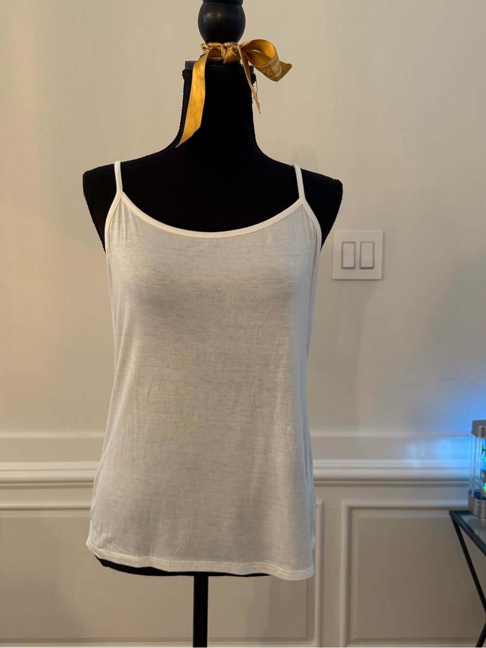 Women's White Spaghetti Strap Tank Top